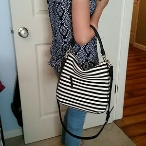 kate spade CH striped Ella small hobo crossbody